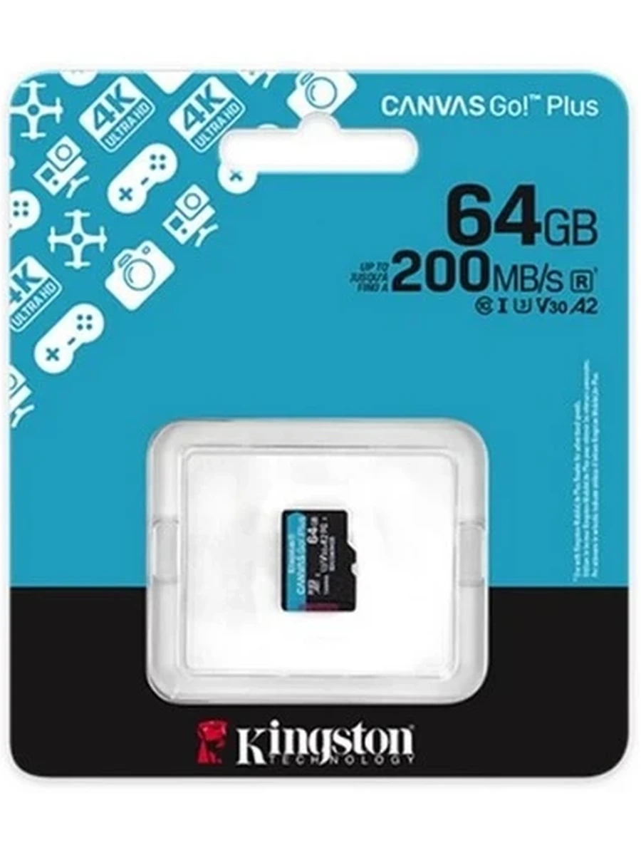 Карта памяти Kingston Canvas Go! Plus [microSDXC, U3, 64 Gb]