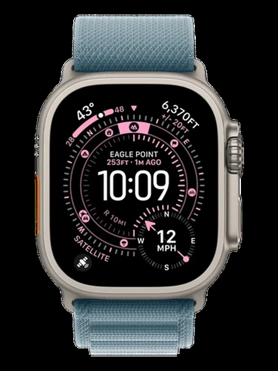 Apple Watch Ultra 3 GPS + Cellular 49mm Natural Titanium Case with Blue/Bright Blue Trail Loop