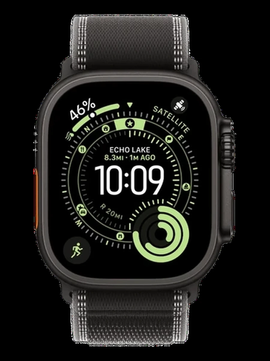 Apple Watch Ultra 3 GPS + Cellular 49mm Black Titanium Case with Black/Charcoal Trail Loop