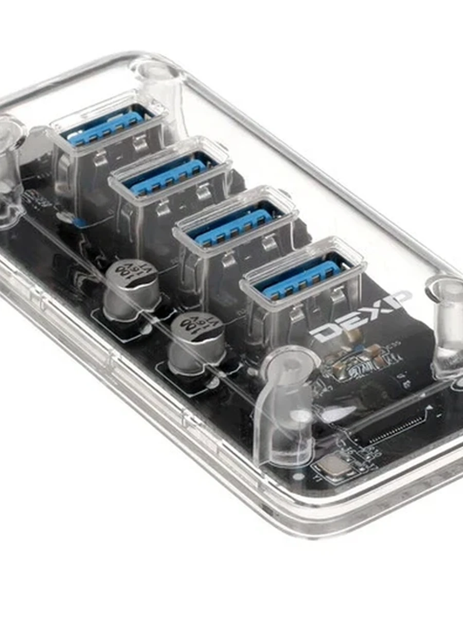 USB-разветвитель DEXP (F4U)  [3.0, 4-Port, Прозрачный]