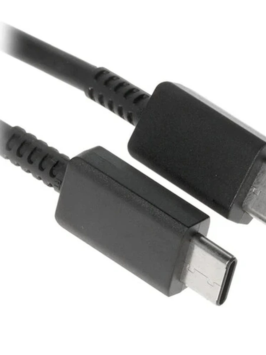 Кабель USB-C - USB-C Samsung (100W, 1м, 5А, круглый, PVC оболочка, PVC коннектора, черный)[EP-DN975BBRGRU]