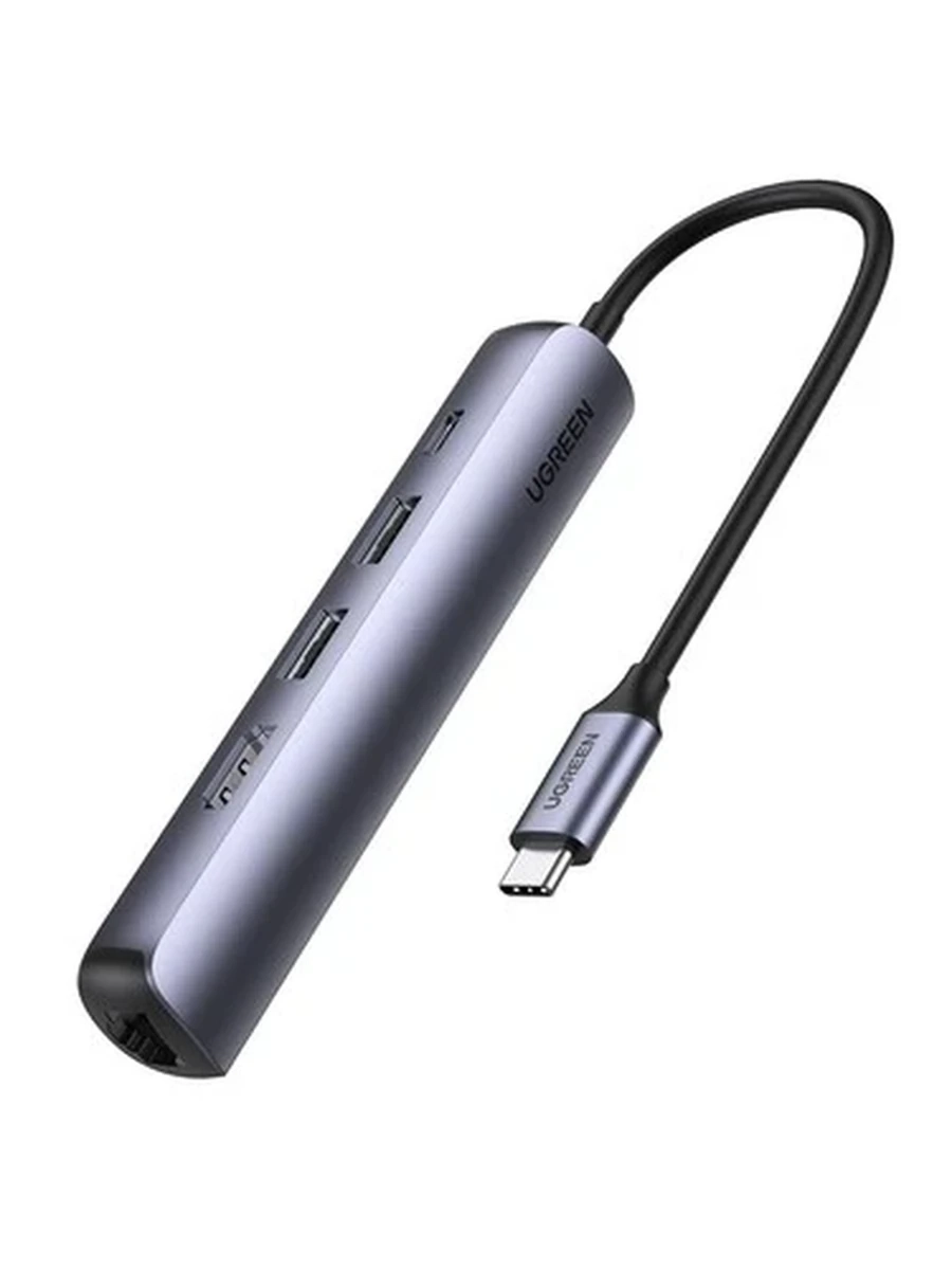 Док-станция Ugreen (CM418) [USB 3.0 - 2, HDMI - 1, LAN, Type-C (PD), Металл]