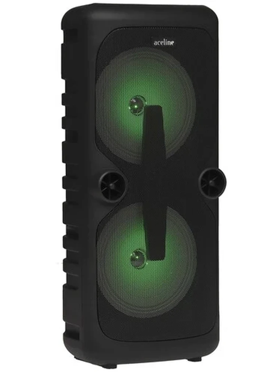 Портативная аудиосистема Aceline  APA-100 [Bluetooth, USB, FM, Jack 6,3, Jack 3,5, подсветка, RMS 20Вт, аккум, Черный]