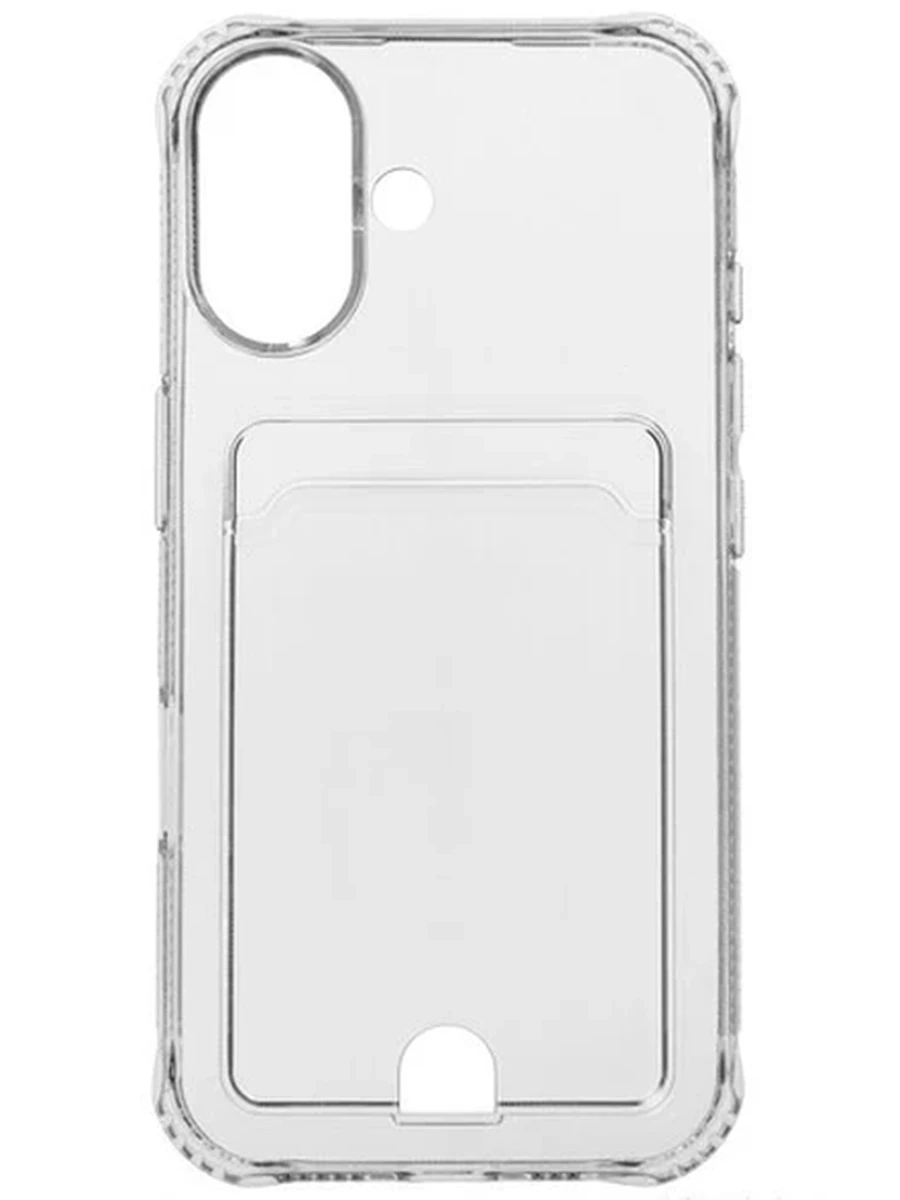 Накладка Aceline Pocket KAT-040 для Apple iPhone 16, ТПУ, прозрачный
