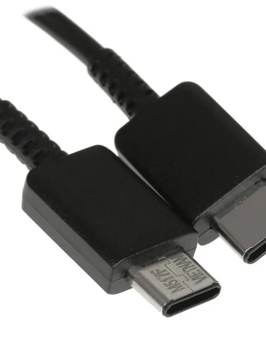 Кабель USB-C - USB-C Samsung (60W, 1м, 3А, круглый, PVC оболочка, PVC коннектора, черный)[EP-DA705BBRGRU]
