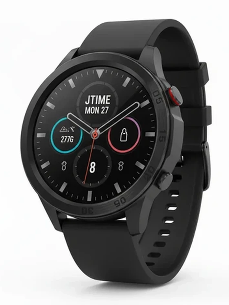 Умные часы GS Wear GS Carbon с круглым дисплеем и фитнес-трекером