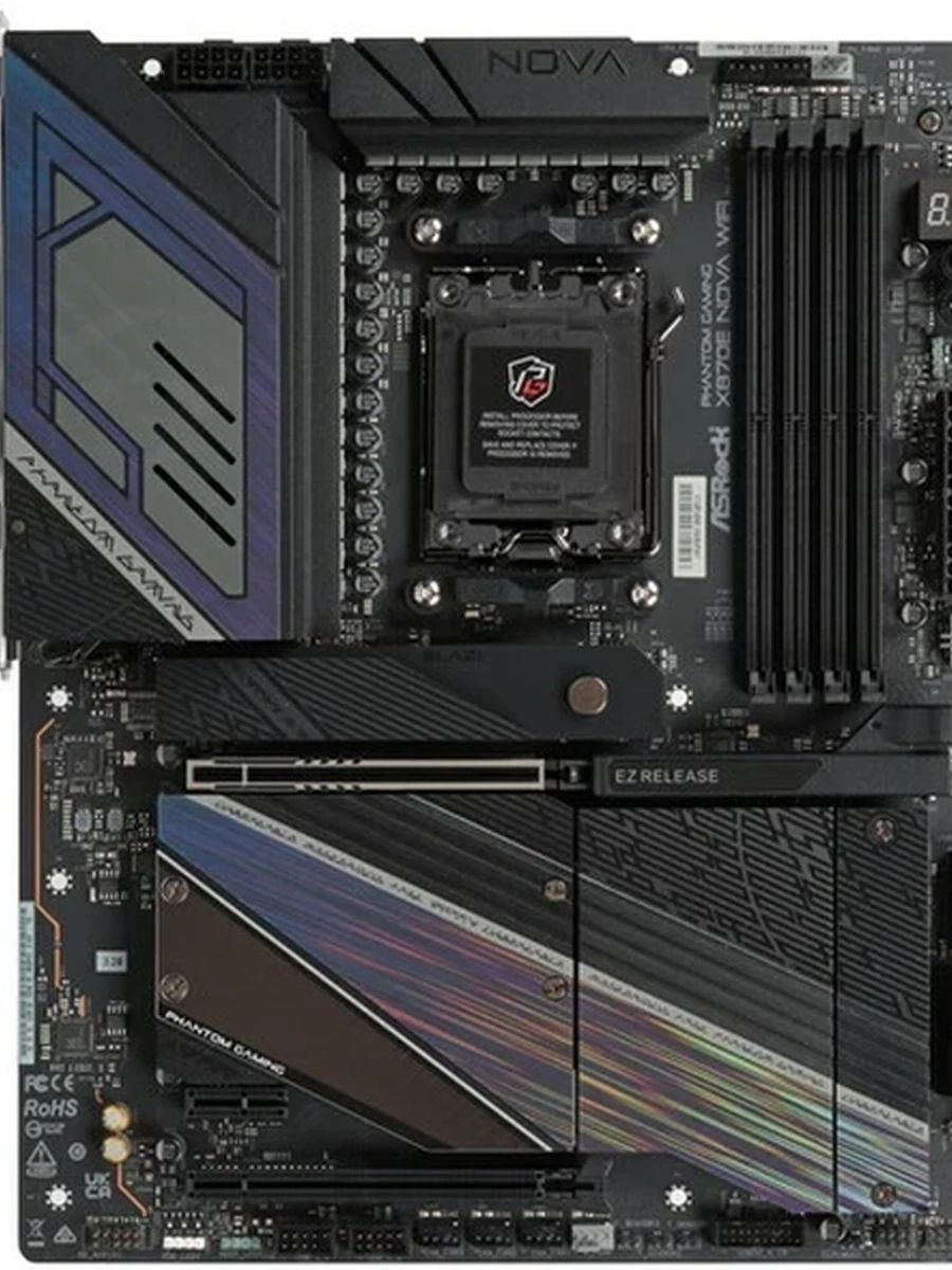 Плата ASRock AM5 X870 X870E NOVA WIFI 4xDDR5 PCI-Ex16 Gen5 HDMI 2xSATA3 5xM2 (1xGen5) 2xUSB4 WIFI7 ATX