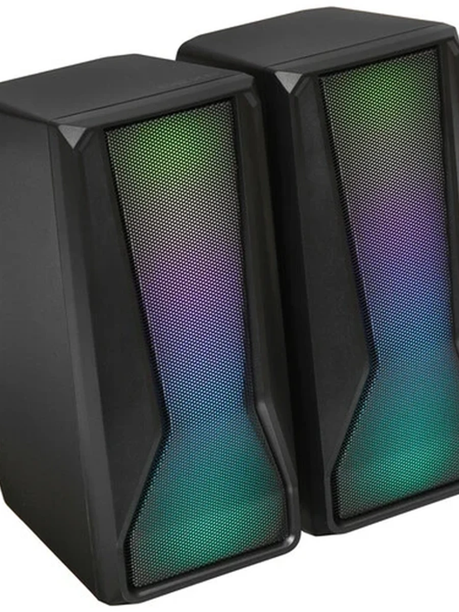 Колонки 2.0 DEXP R555  [2х3Вт, пласт,  RGB подсветка, питание USB+bluetooth, чёрный]