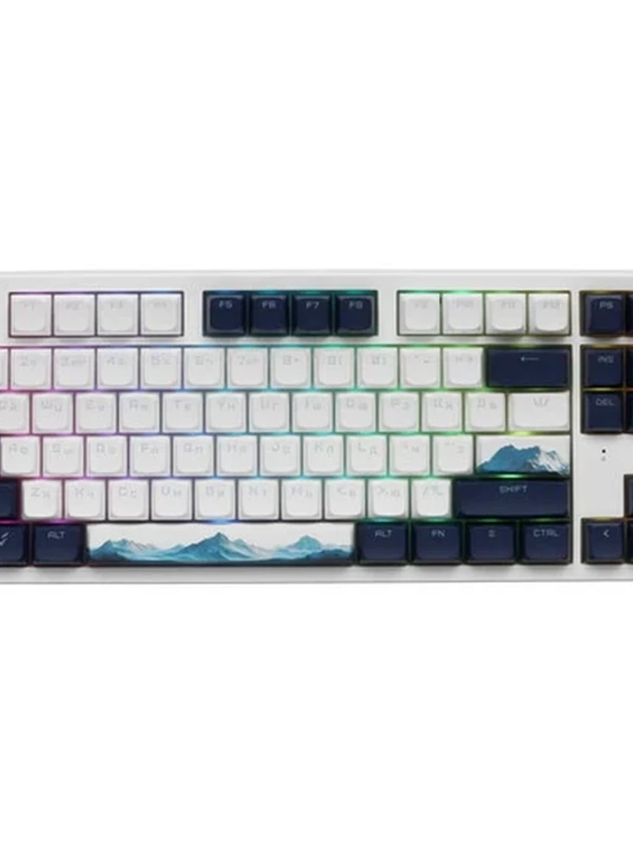 Клавиатура проводная ARDOR GAMING Majestic (AG-ZD-MJ87AR-HS-DI-W) [ARDOR RED, 87кл, Double Injection, PBT, RGB, hot swap] Белый