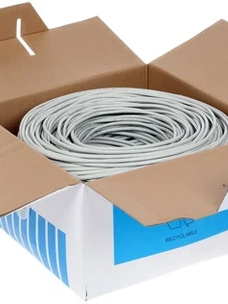 Кабель DEXP [Витая пара F/UTP/4 пары/0,50 mm/CU/кат. 5е/однож./Indoor/305 m/box/(Серый)] [TP5cFUTP305G]