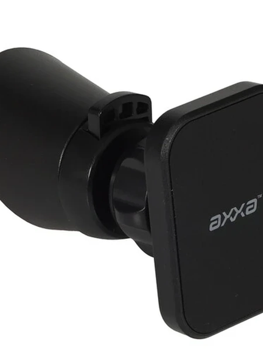 Держатель автомобильный AXXA 5523 черный [для смартфона, до 280 г, установка держателя - 3M-скотч, зажим / клипса, вращение на 360 градусов]