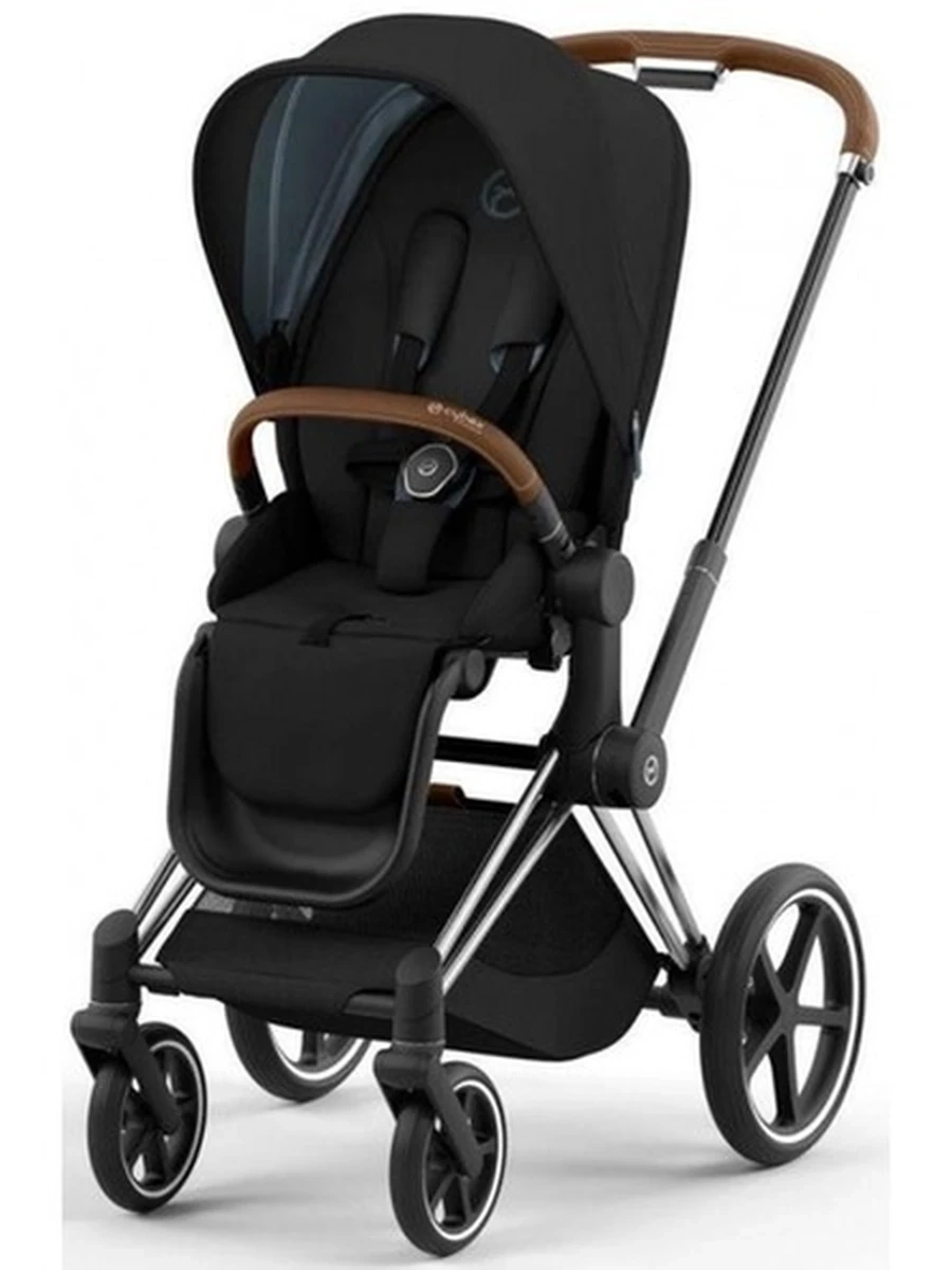 Cybex Priam 4.0 коляска  Sepia Black шасси Chrome Black