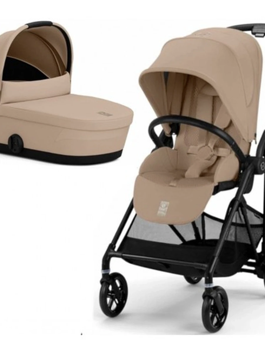 Коляска Cybex Melio 2 в 1 Carbon Almond Beige