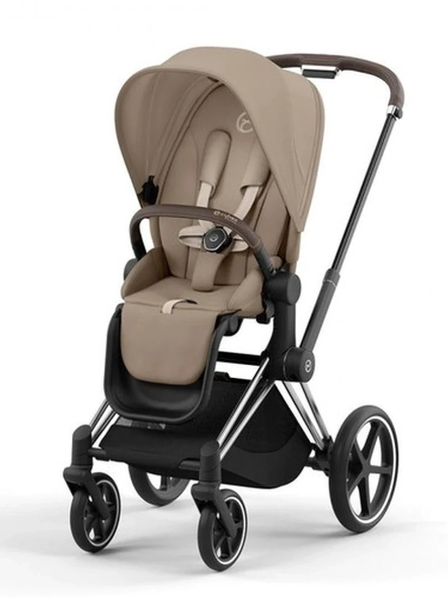 Cybex Priam 4.0 коляска Cozy Beige шасси Chrome Brown