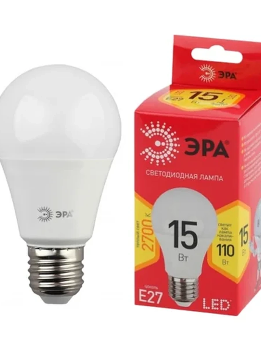 Лампа Эра Эко LED a60-15w-865-e27