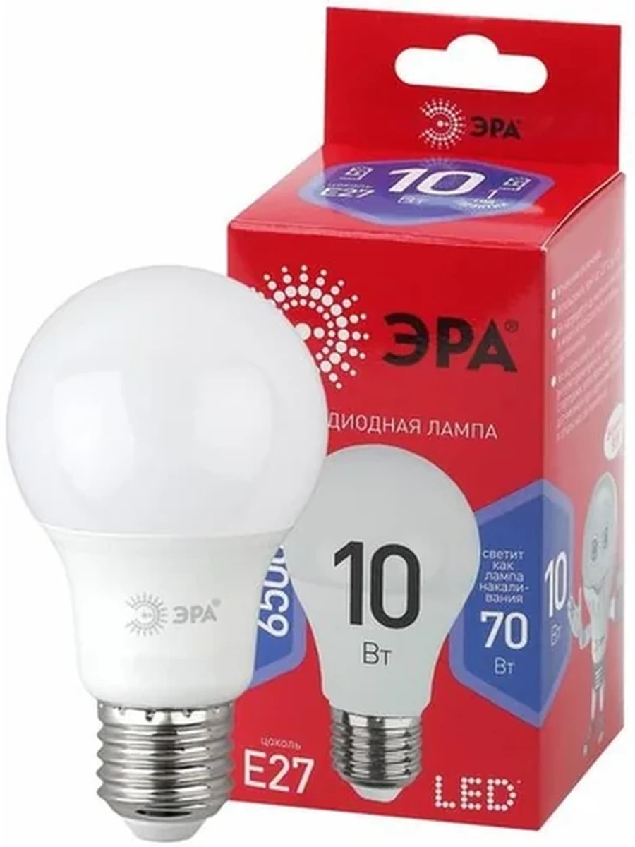 Лампа Эра Эко LED a60-10w-865-e27