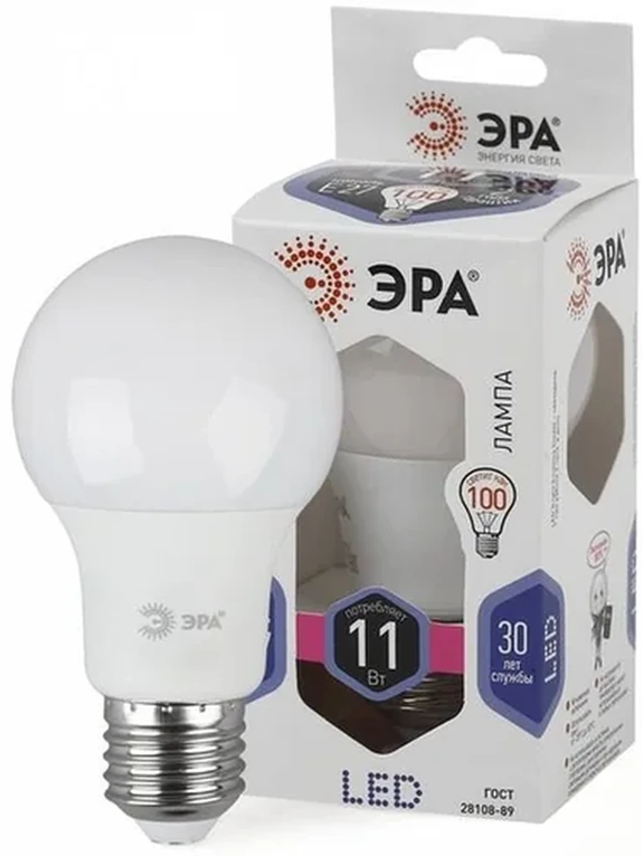ЛАМПА СВЕТОДИОДНАЯ ЭРА LED A60-11W-860-E27