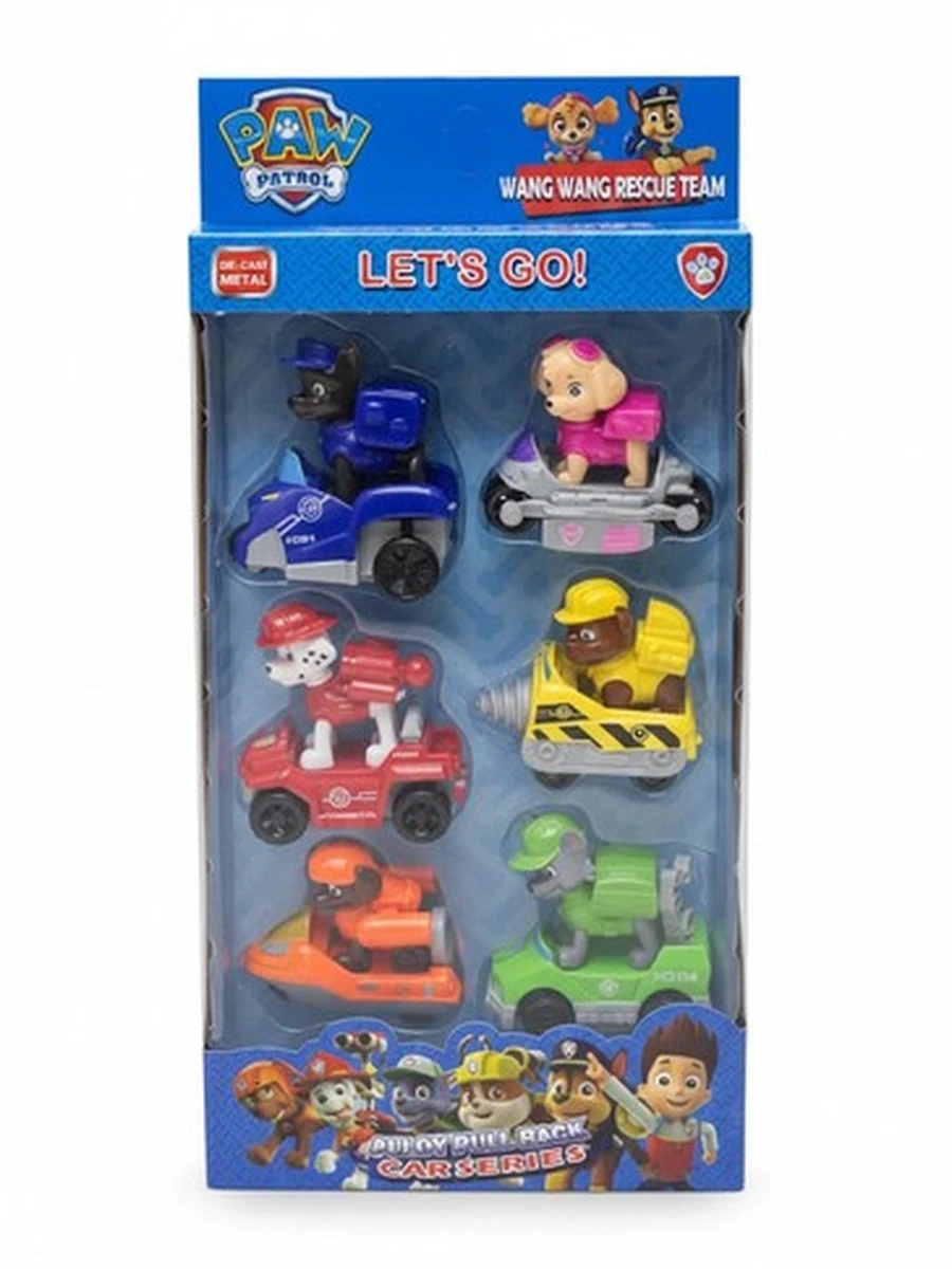 Набор машинок «Paw Patrol: Wang Wang Rescue Team - Let's Go» (6 штук)