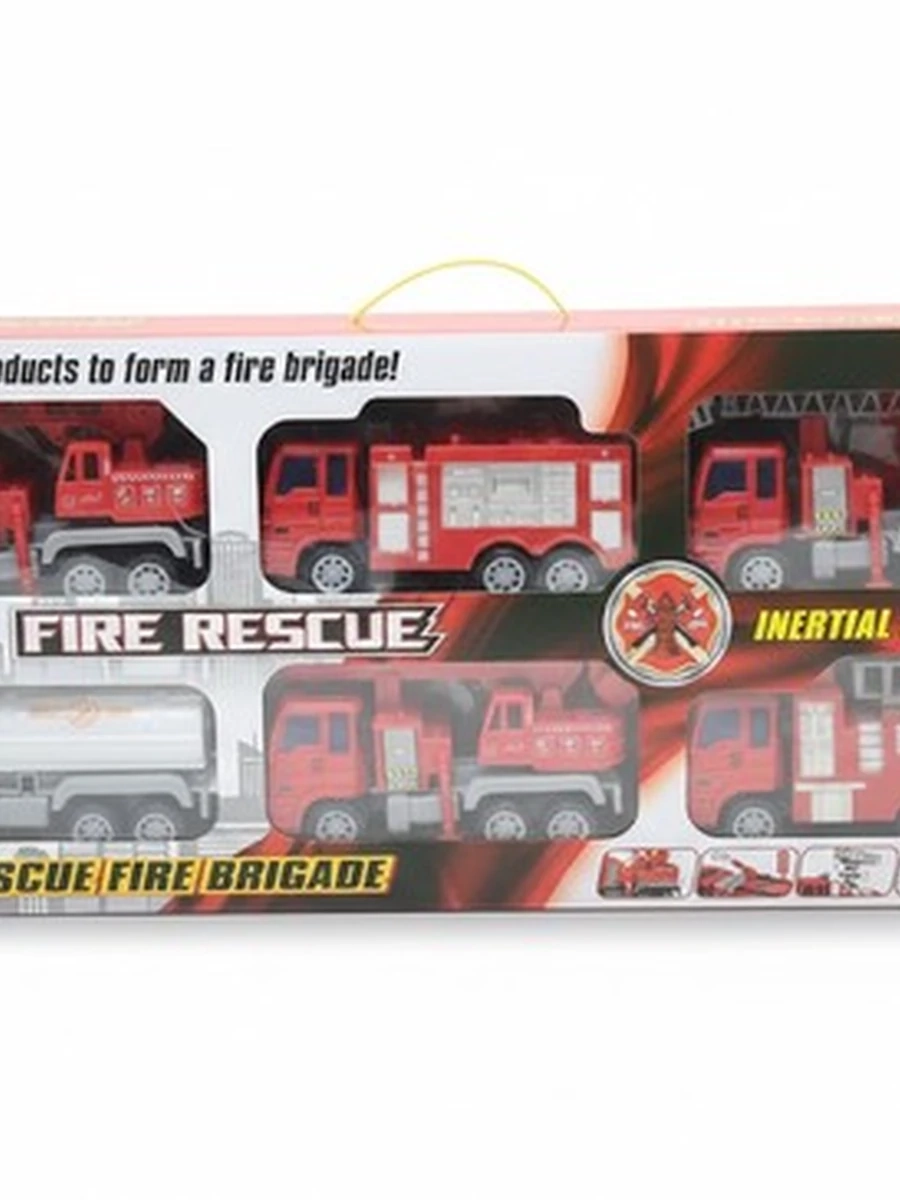 Набор инерционных пожарных машин City Rescue Fire Brigade (6 штук)