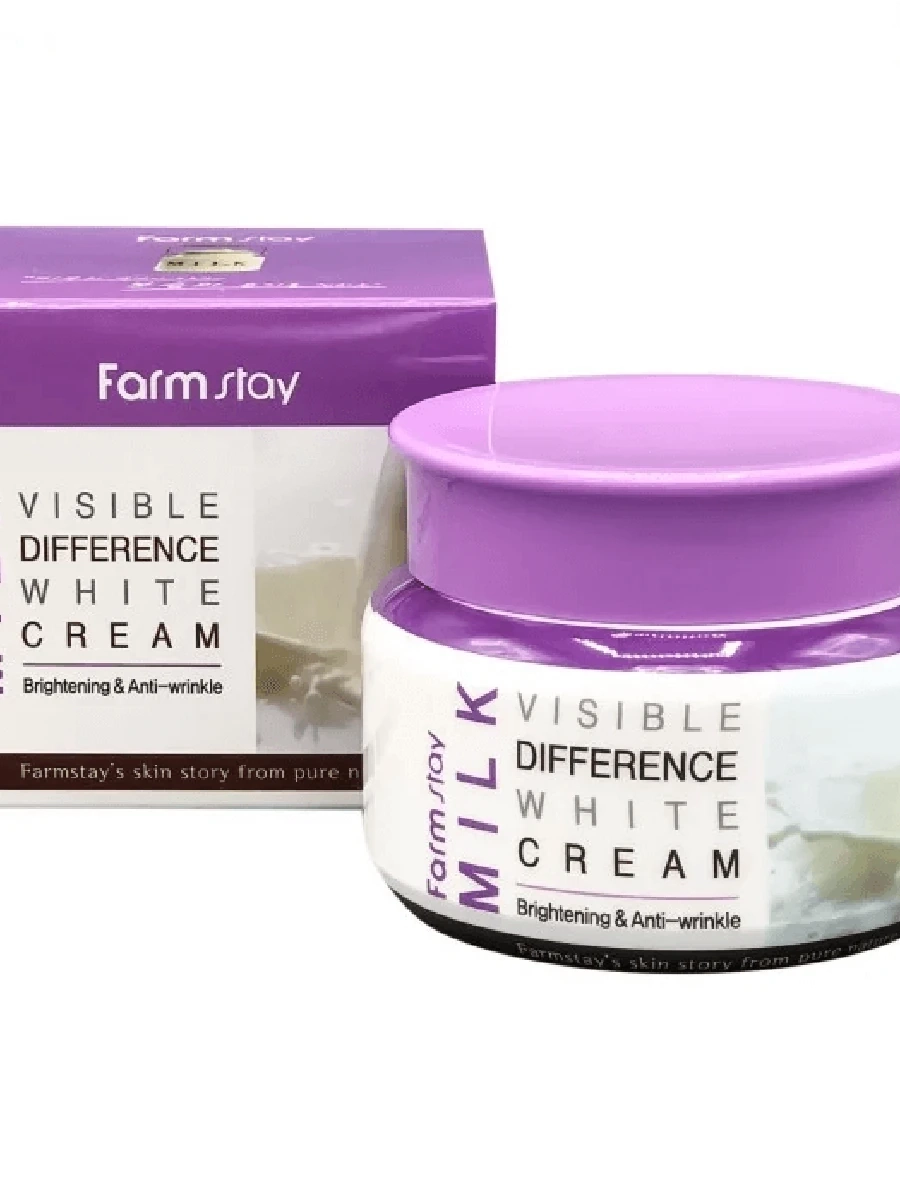 FarmStay Осветляющий крем для лица Visible Difference Milk White Cream, 100 g