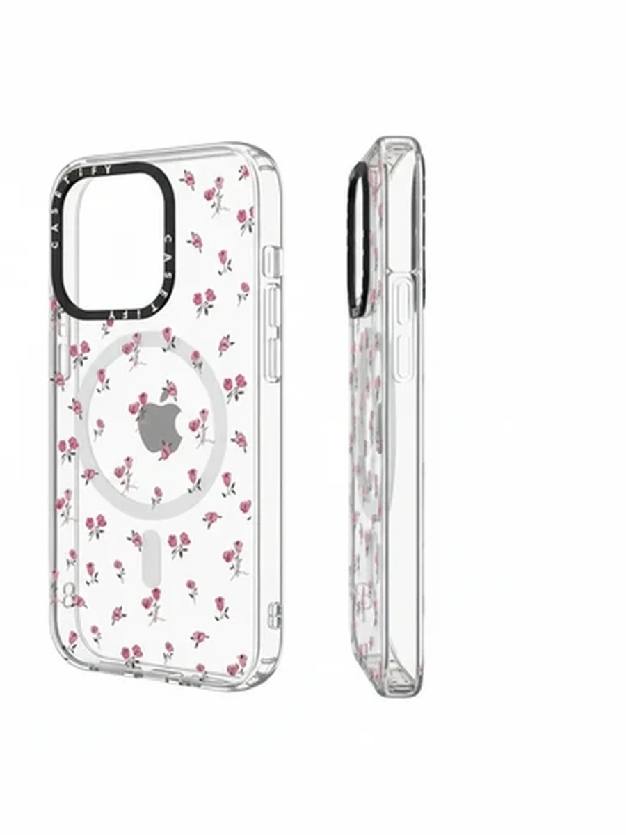 Прозрачный защитный чехол Casetify для iPhone с MagSafe и цветочным принтом