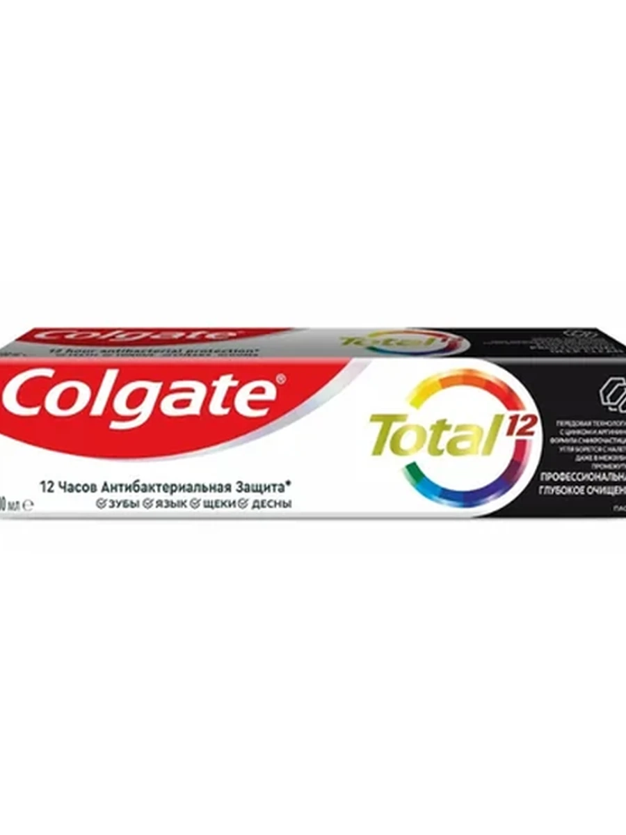 ЗУБНАЯ ПАСТА COLGATE TOTAL 12 ПРОФ С ДРЕВЕСНЫМ УГЛЕМ 100МЛ