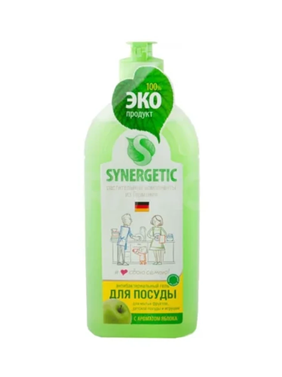 СРЕДСТВО Д/МЫТЬЯ ПОСУДЫ SYNERGETIC ЯБЛОКО 500МЛ