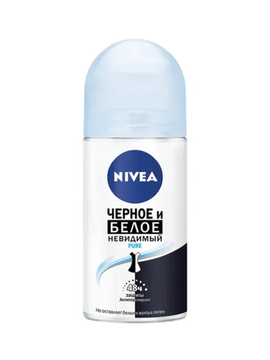 ДЕЗОДОРАНТ NIVEA PURE НЕВИДИМАЯ ЗАЩИТА Д/ЧЕРН.И БЕЛ.ЖЕН. РОЛИК 50МЛ