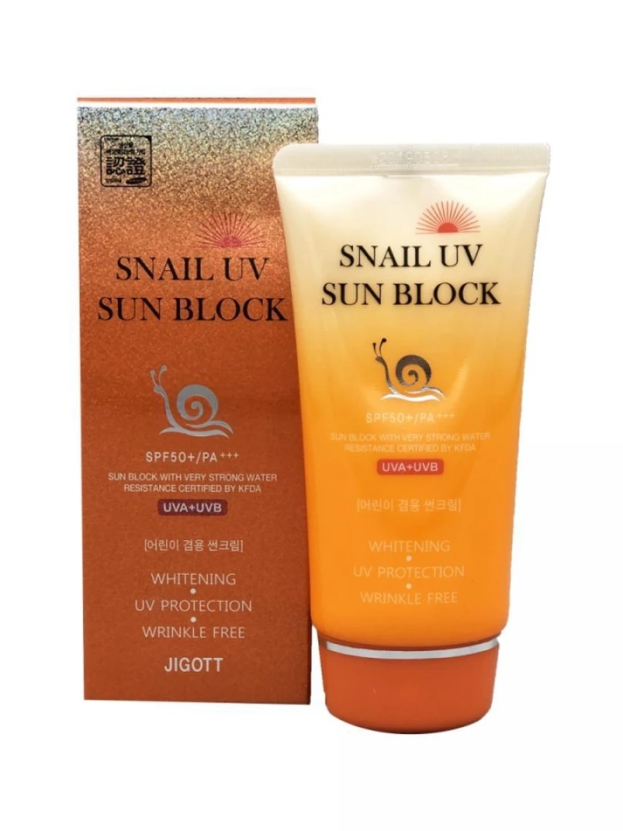 JIGOTT Snail Uv Sun Block Cream SPF50+/PA+++ 70ml Солнцезащитный крем с улиточным муцином