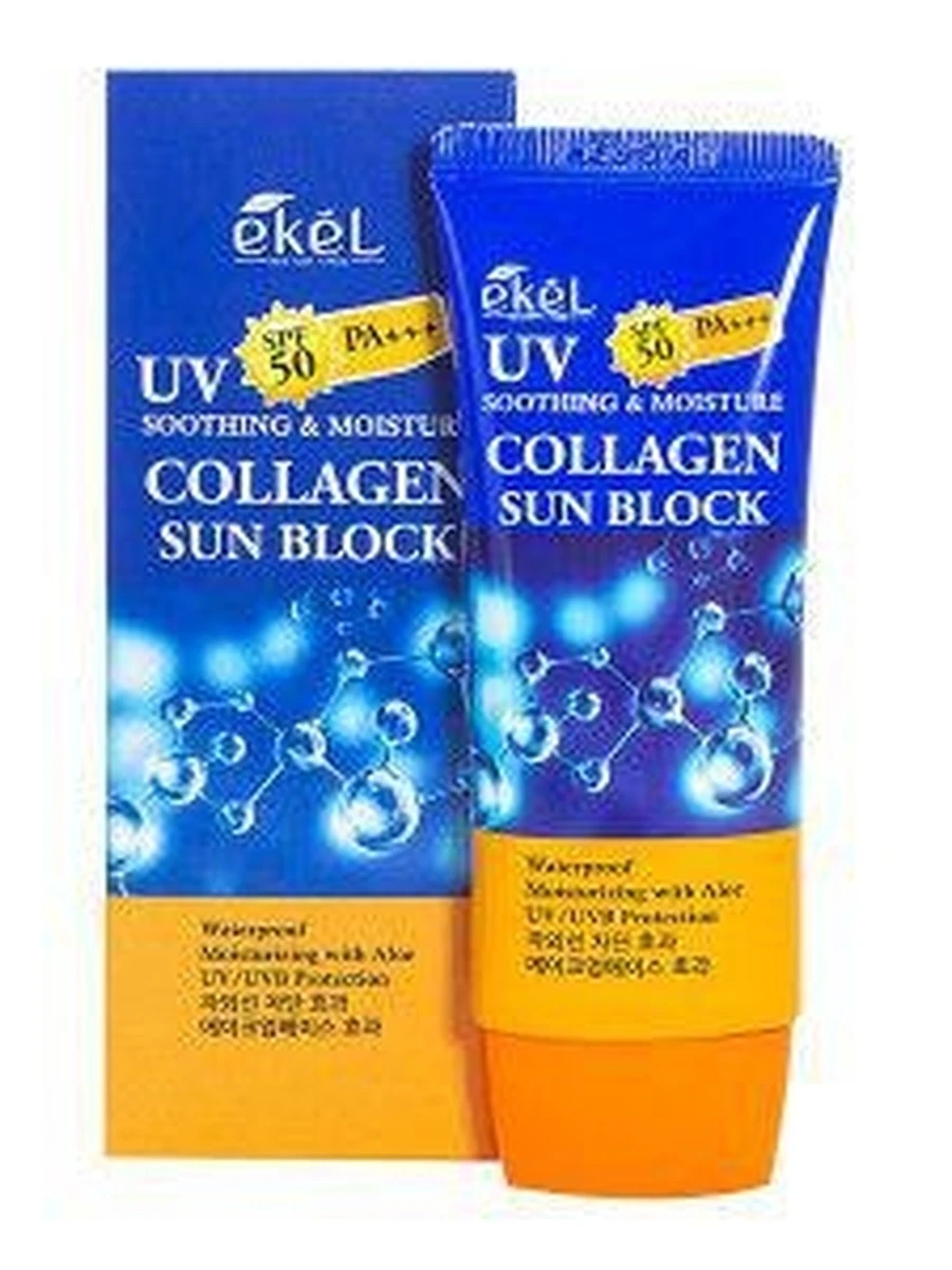 Солнцезащитный крем с коллагеном UV Soothing & Moisture Collagen Sun Block SPF 50+/PA+++, Ekel 70 мл