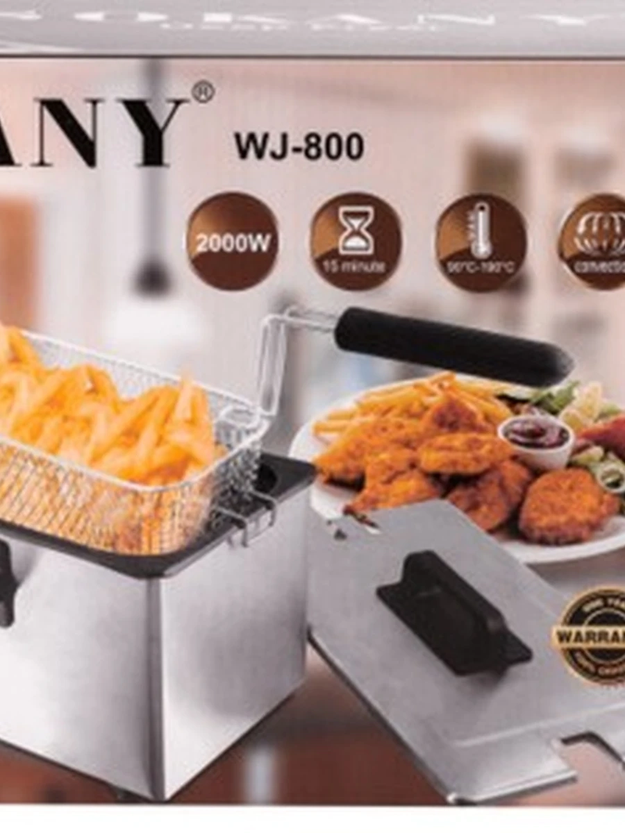 Фритюрница SOKANY WJ-800 на 3,5 л с защитой от перегрева