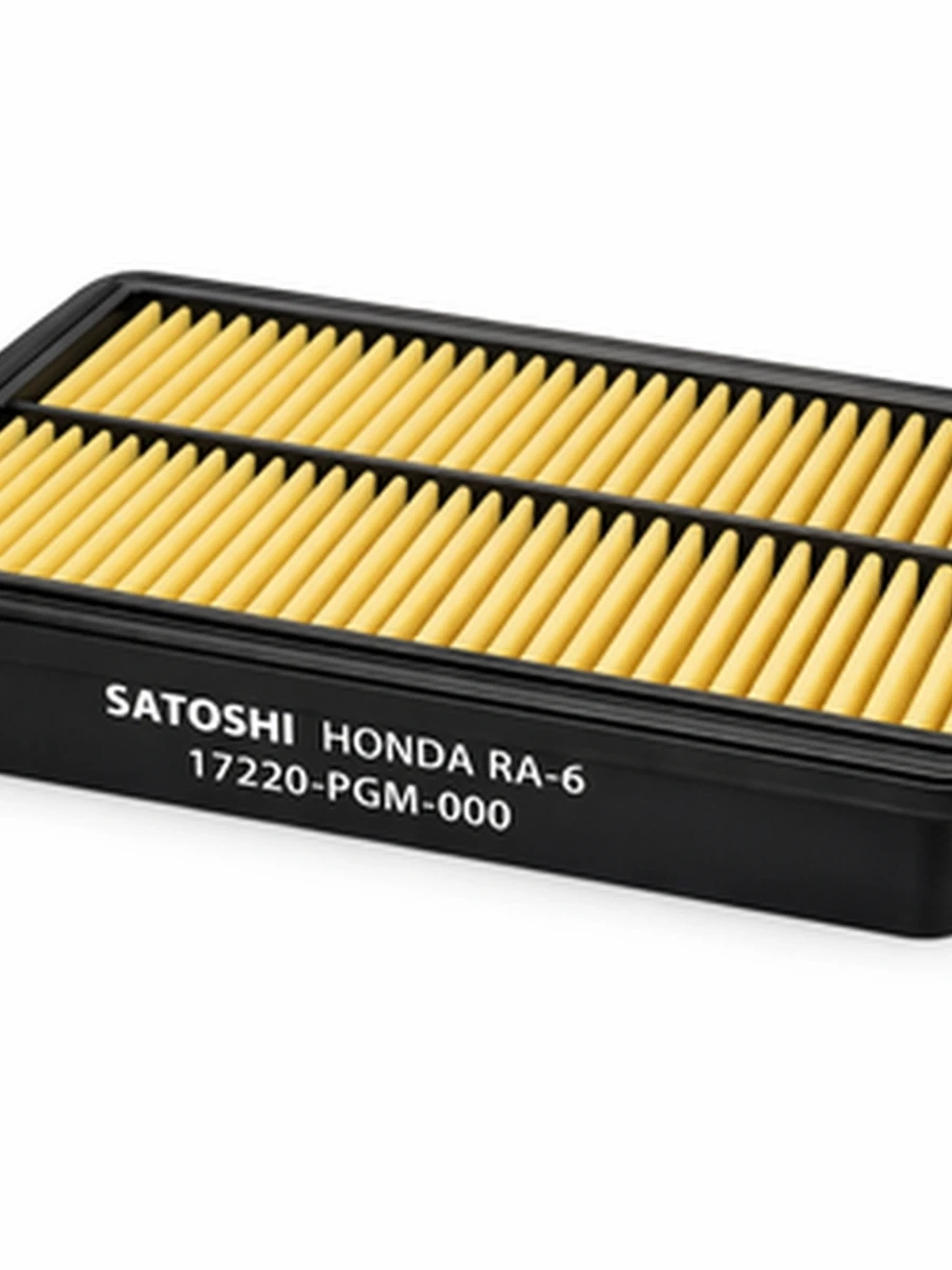Воздушный фильтр SATOSHI для автомобилей Honda RA-6 (оригинальный номер 17220-PGM-000) предназначен для эффективной очистки воздуха, поступающего в двигатель.