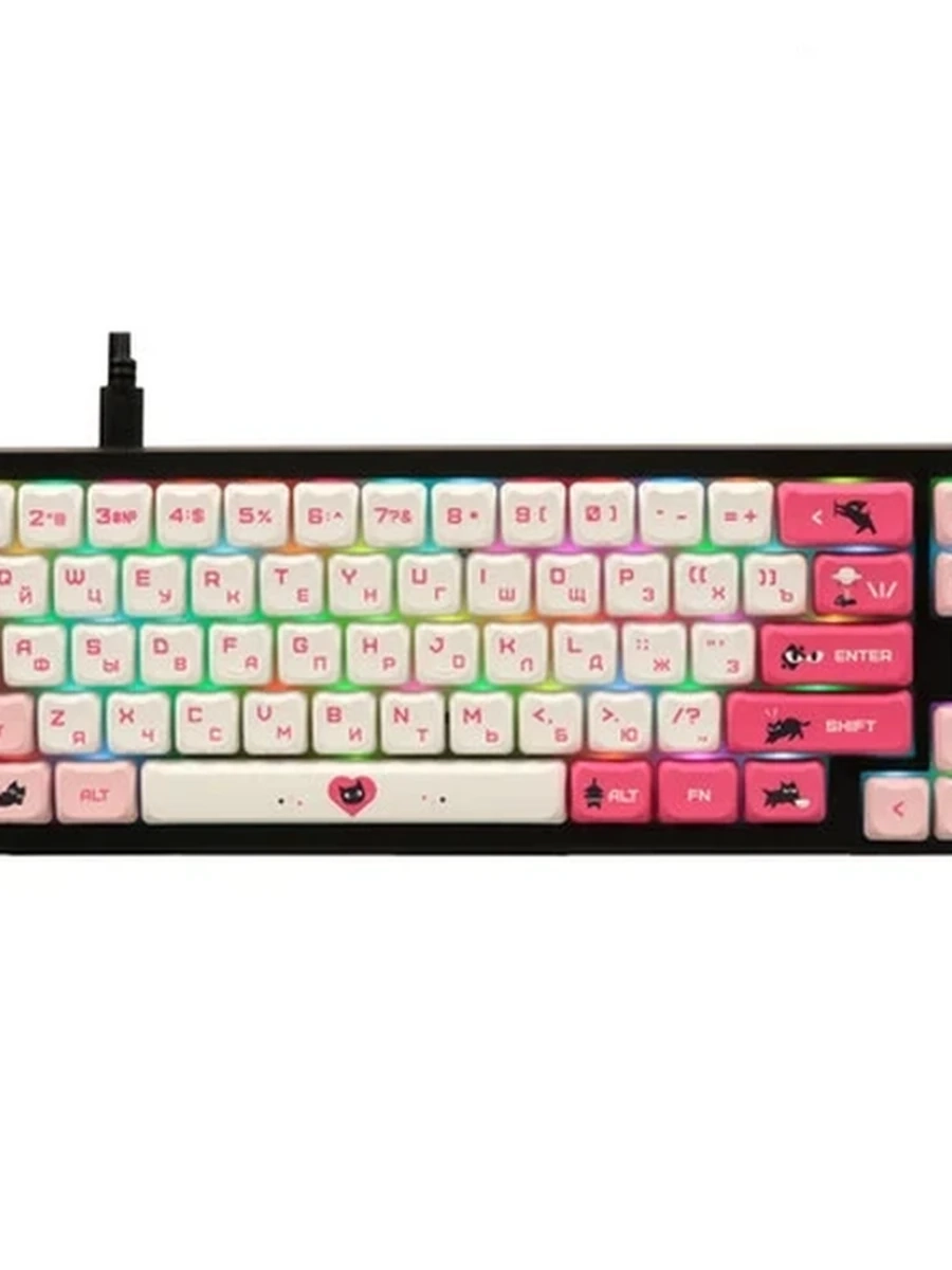 Клавиатура беспроводная ARDOR GAMING Salem (AG-ZD-68GY30-HS-B) [механика, Gateron Yellow Pro 3.0, 68кл, PBT, hot swap, RGB, 2.4G+Bluetooth] Черный