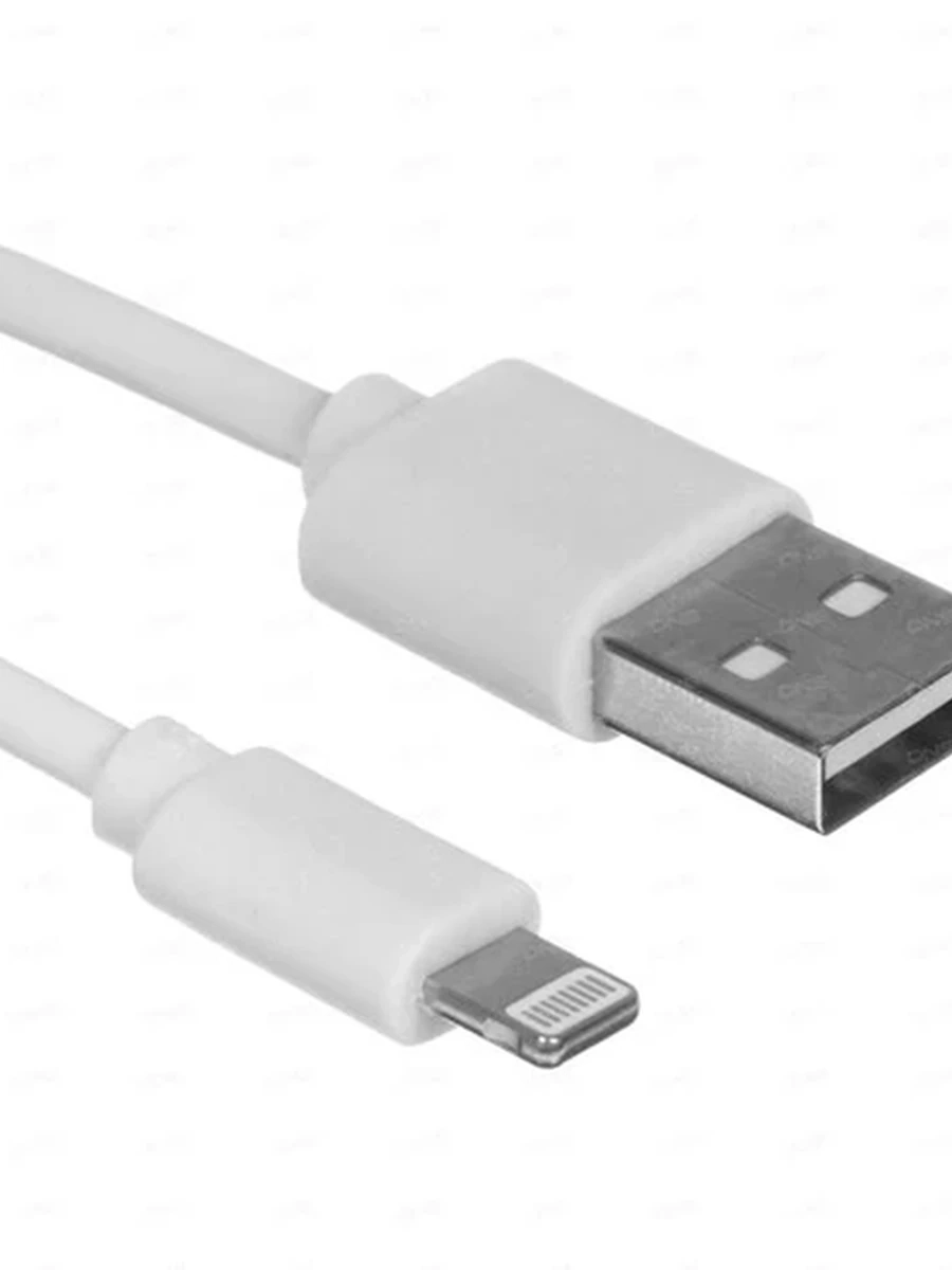Кабель 8 pin - USB 2.0 Aceline ( 0,5м, 2А, круглый, PVC оболочка, PVC коннекторы, белый)[FD82A0PP5RWCxB]