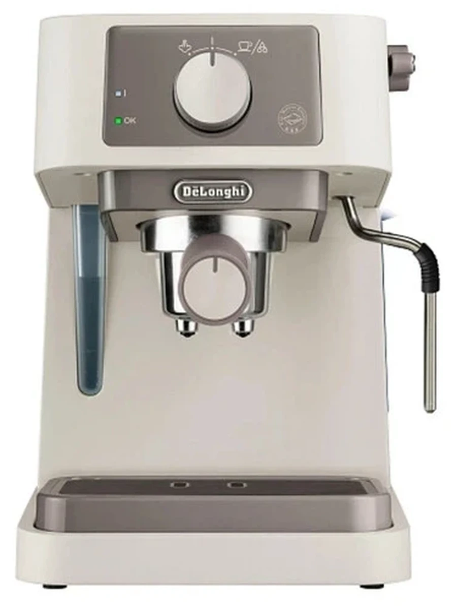 Кофеварка рожковая Delonghi EC235.CR бежевый [исп. кофе - молотый, 1100 Вт, 15 Бар, 1 л, бежевый]