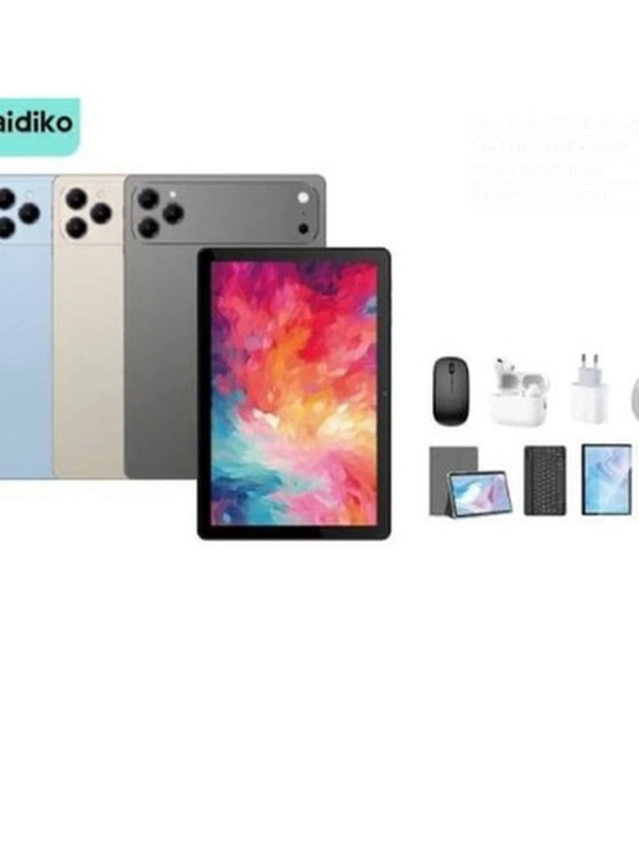 Планшет Haidiko HK17 Pro Max, 10.1", Android, SIM, 16GB RAM/1TB ROM Black