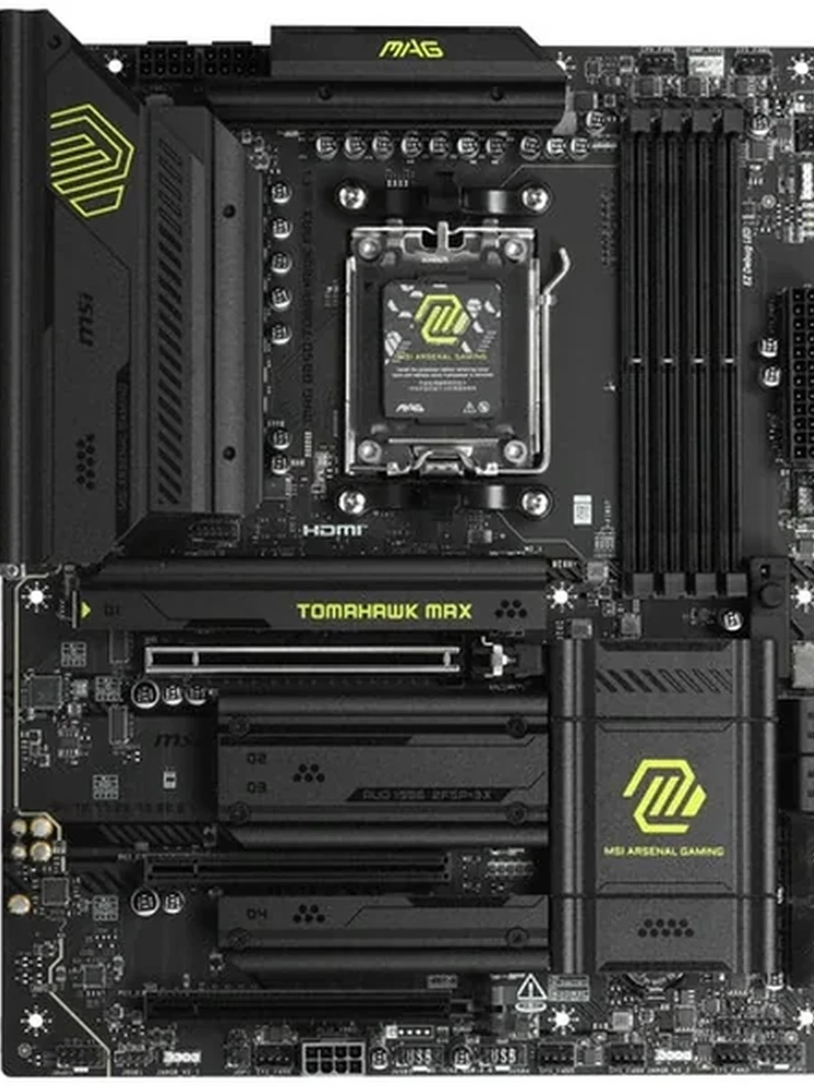 Плата MSI AM5 B850 MAG B850 TOMAHAWK MAX WIFI 4xDDR5 3xPCI-Ex16 DP 4xSATA3 4xM2 USB 3.2 Gen2 WIFI7 ATX