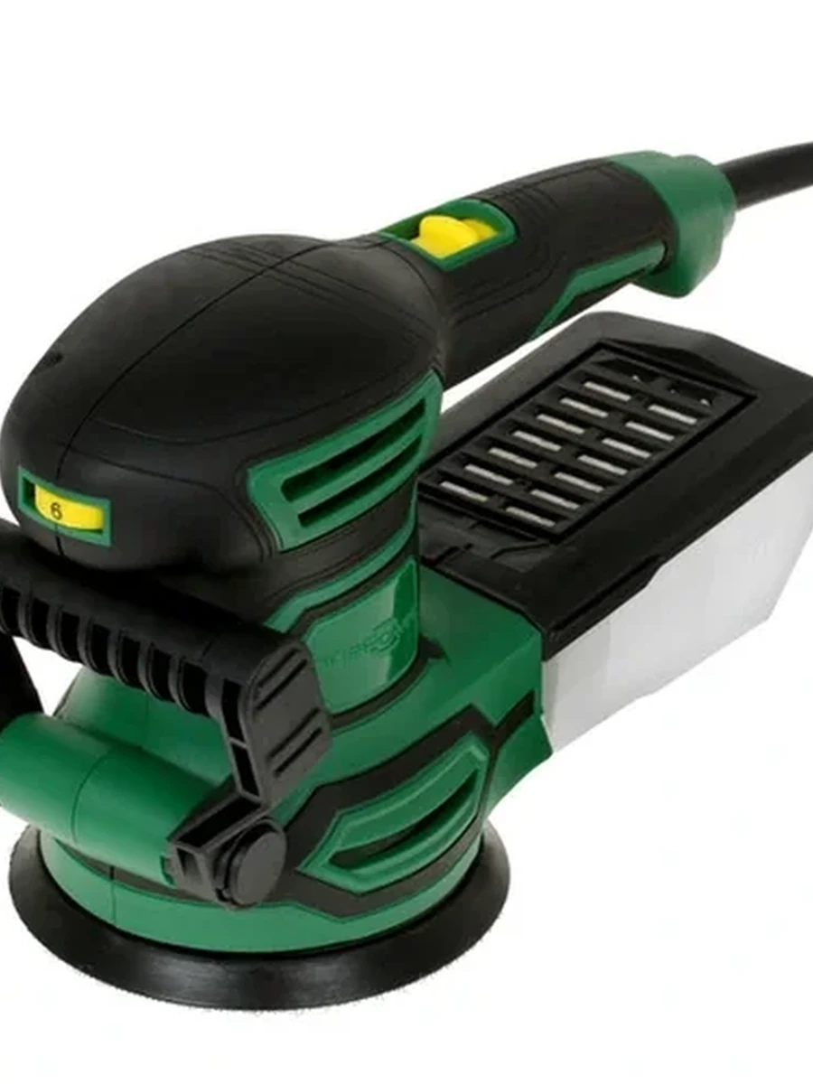 Эксцентриковая шлифмашинка FinePower EG0120 [Ø125/150 мм, 450 Вт, щеточный, 6-12 тыс.об/мин, регулировка, амплитуда-3 мм, провод-1.8 м, 2 кг]