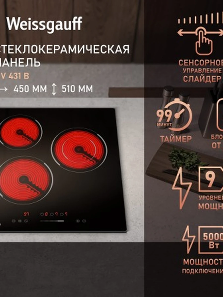 Стеклокерамическая панель Weissgauff