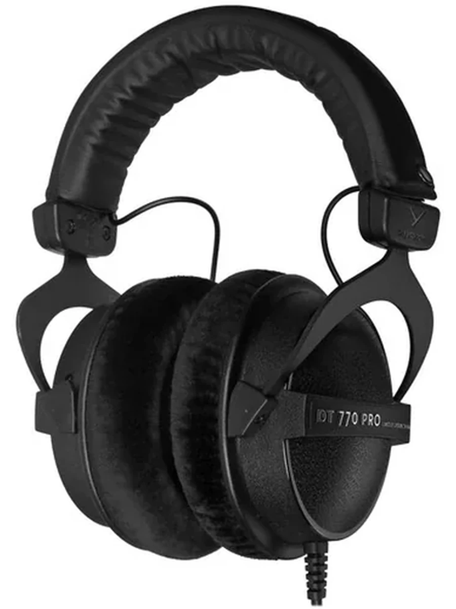 Наушники проводные Beyerdynamic DT 770 PRO BLACK EDITION 250 Ohms [охватывающие, закрытые, 250 Ом, кабель - 3 м; 3.5/6.3 мм, черный]
