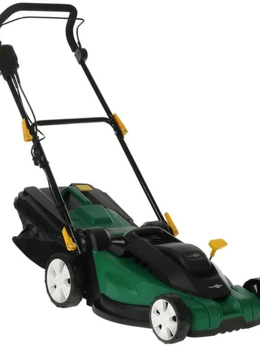 Электрическая газонокосилка FinePower GRL200-43 [2000 Вт, 3500 об/мин, 45 л, от 20 мм до 70 мм, ширина - 430 мм]