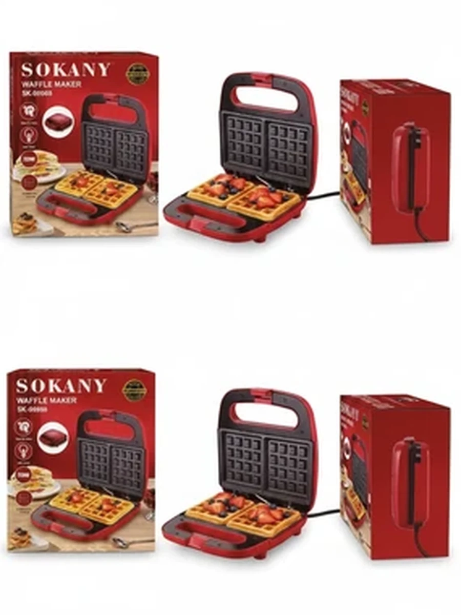 Электрическая вафельница Sokany SK-08066 для венских вафель, 750 Вт
