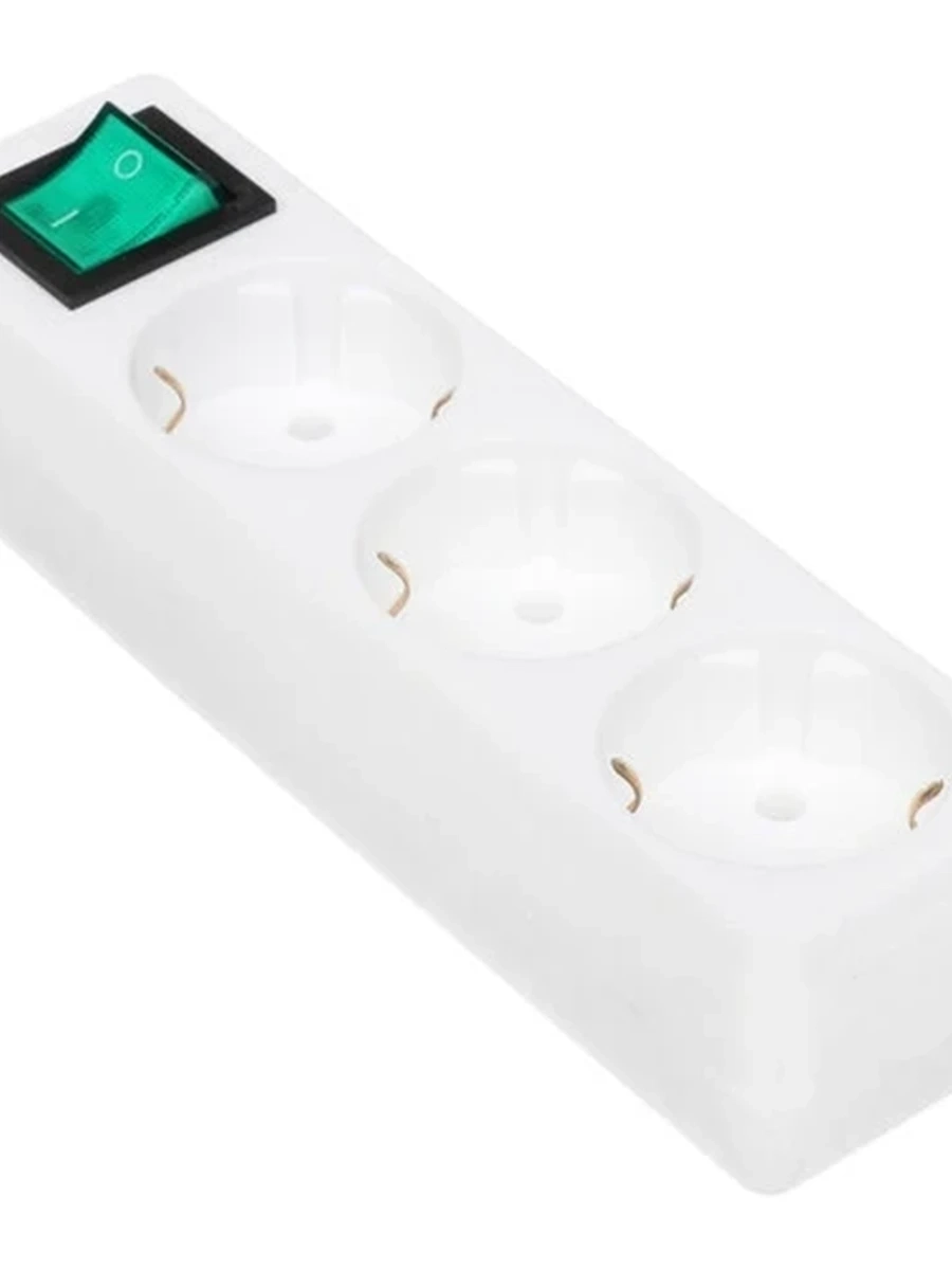 Удлинитель DEXP Ground 330W [3 розетки/3 м/10A/С заземлением/(Белый)]