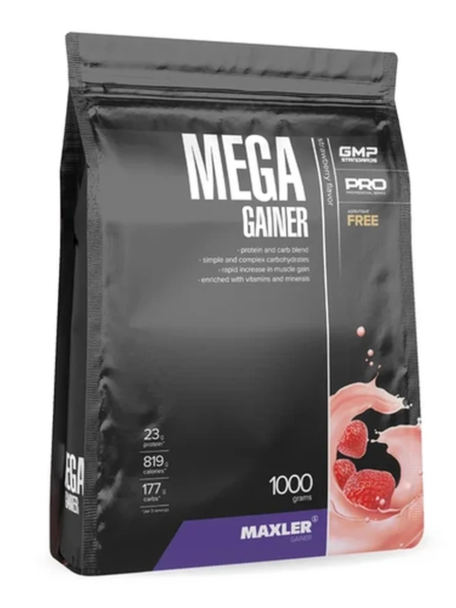 Гейнер для набора массы Maxler Mega Gainer, 1000 г, Клубника