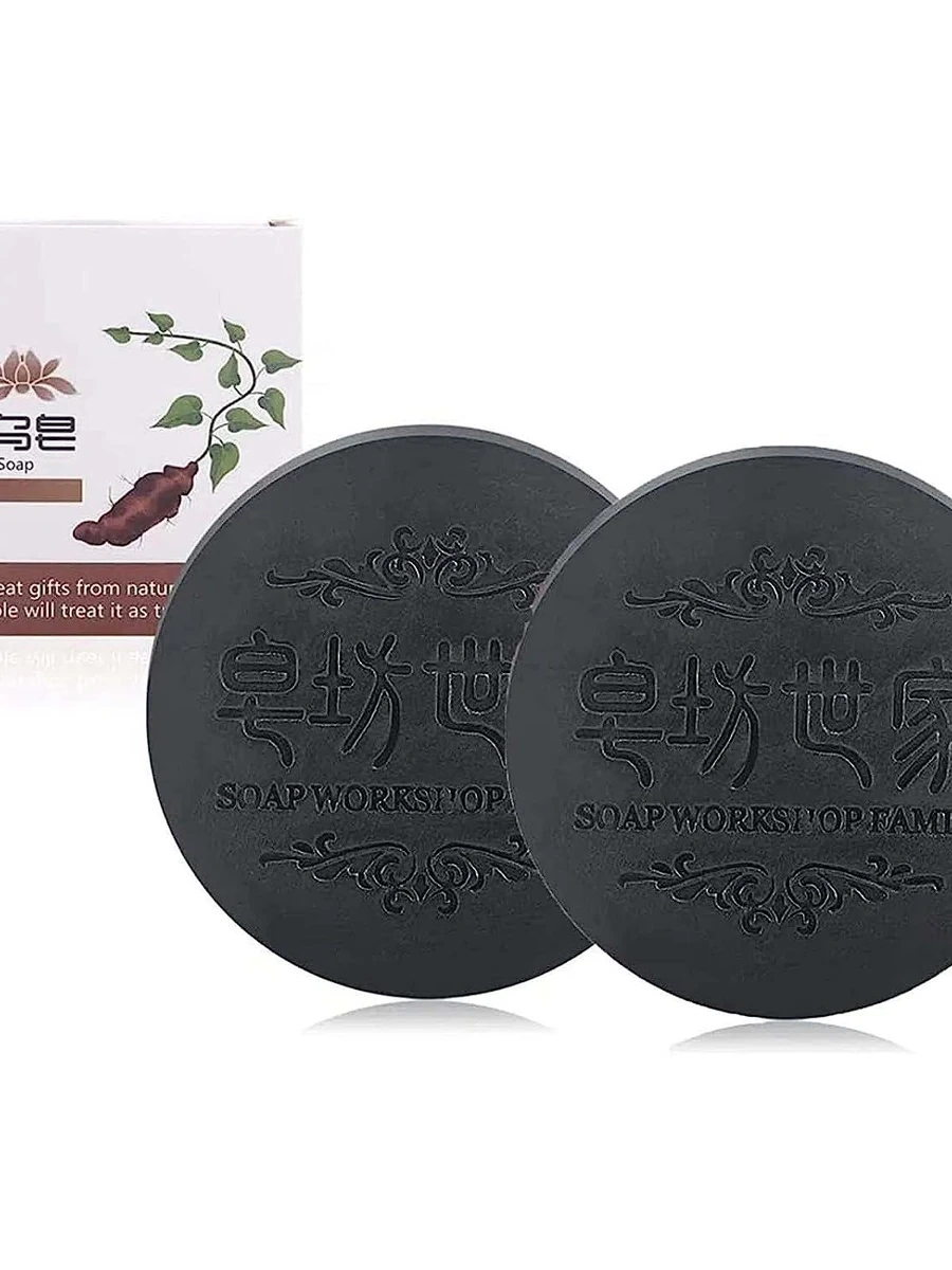 Мыло-шампунь Polygonum Multiflorum, Мыло-мыло Polygonum для черных и густых волос, Мыло-шампунь He Shou Wu, Натуральное мыло для волос Polygonum, Способствует росту волос и предотвращает их выпадение