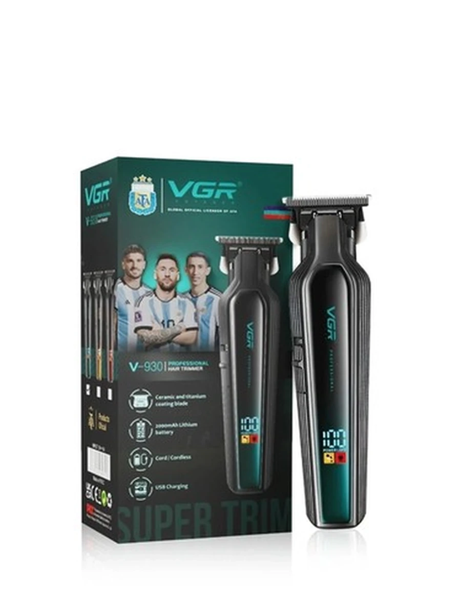 Профессиональный триммер для стрижки волос и бороды VGR V-930 беспроводной