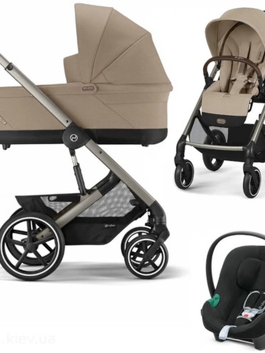 Коляска 3 в 1 Cybex Balios S Lux с дождевиком Almond Beige