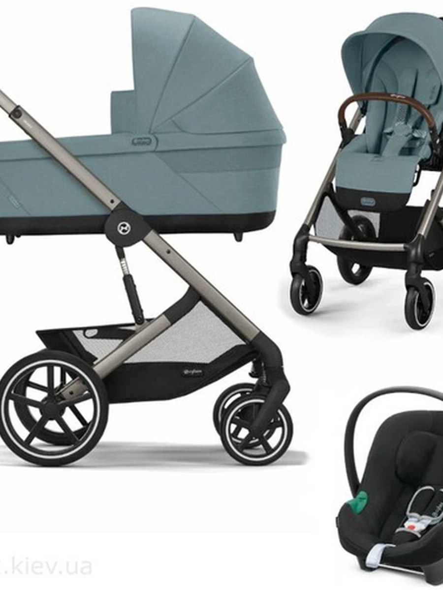Коляска Cybex Balios S Lux 3 в 1 Stormy Blue автокресло Aton B2 i-Size Volcano Black