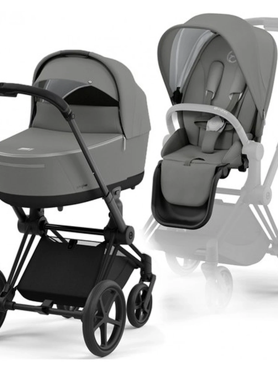 Cybex Priam 4.0 коляска 2 в 1 Mirage Grey шасси Matt Black