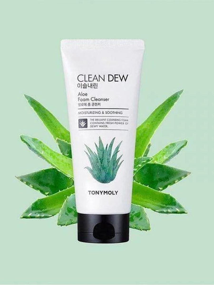 Tony Moly Clean Dew Aloe Foam Cleanser Увлажняющая пенка для умывания с экстрактом сока алоэ вера